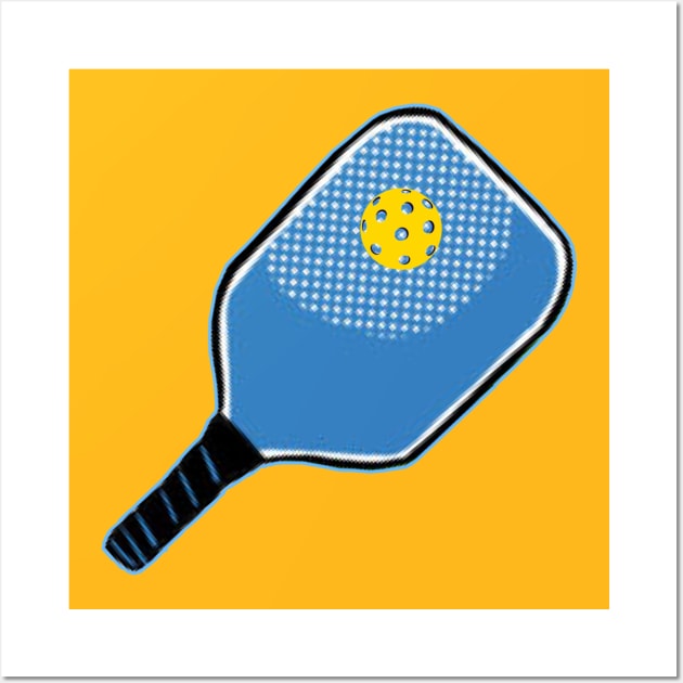 Logo Style Pickleball and Paddle Wall Art by numpdog